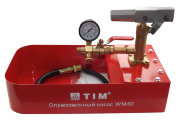 Испытательный насос 0/60 бар TIM для опрессовки труб 7 литров WM-60