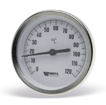Термометр Watts F+R801 OR 100mm 03.03.100 биметаллический с погружной гильзой